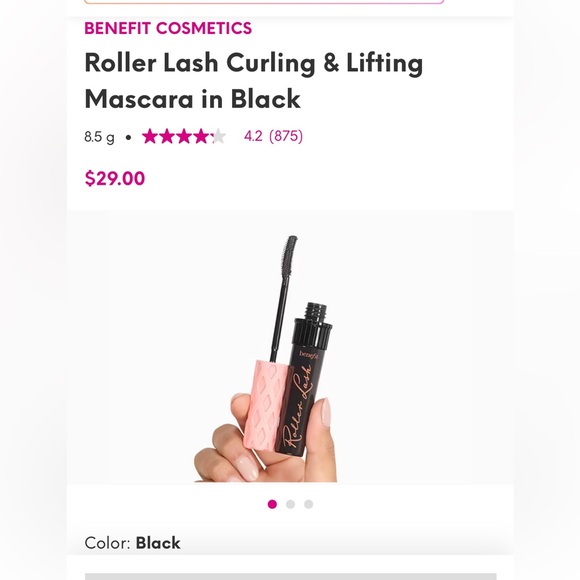 Benefit Other - Benefit Cosmetics Roller Lash Mascara in Black